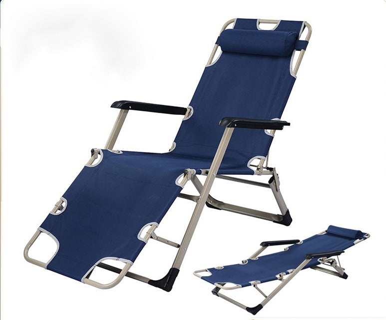 Cadeira De Praia Espreguiçadeira Reclinável 140kg Piscina - Azul