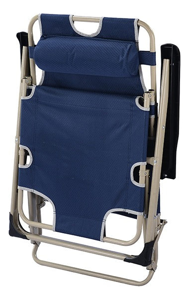 Cadeira De Praia Espreguiçadeira Reclinável 140kg Piscina - Azul