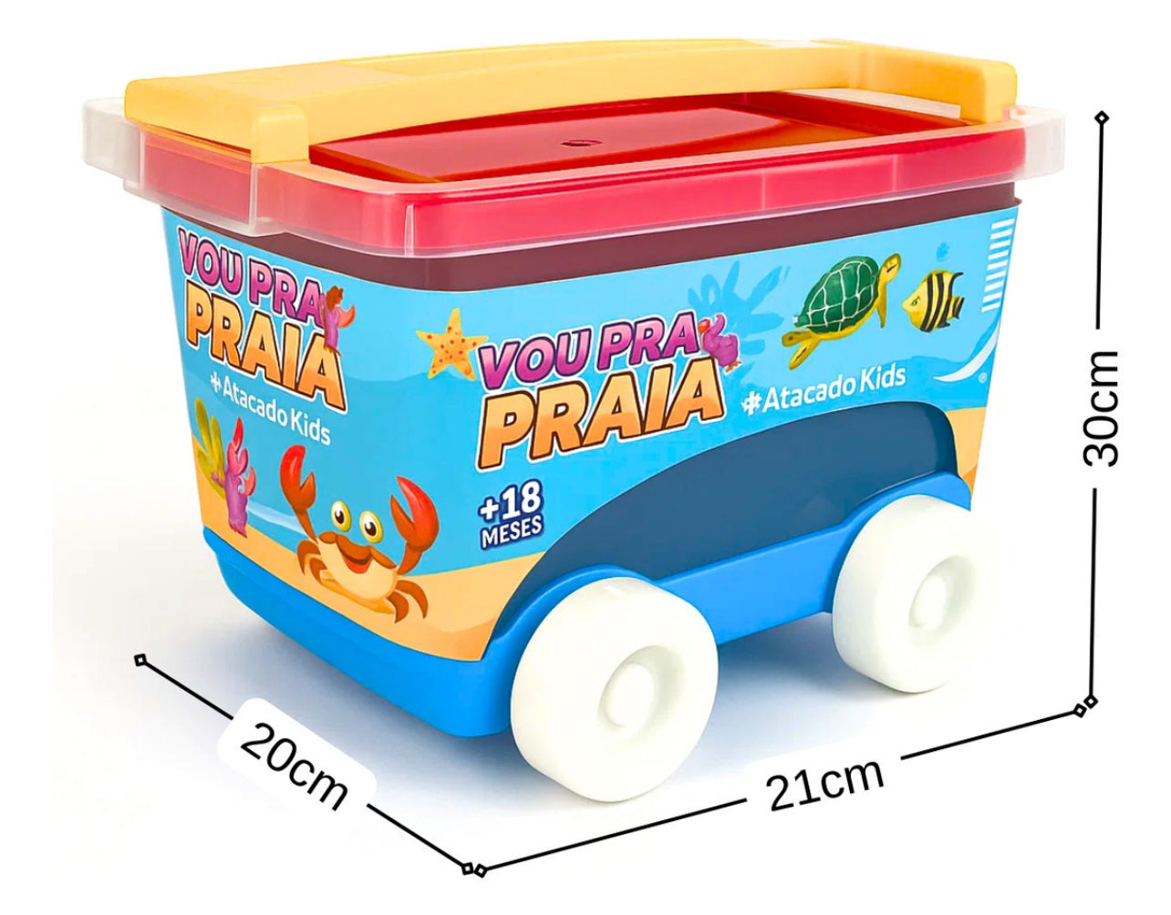Kit Baldinho Praia Com Carrinho 9 Peças Brinquedo Infantil Criança Brincar na Areia Atacarejo Kids
