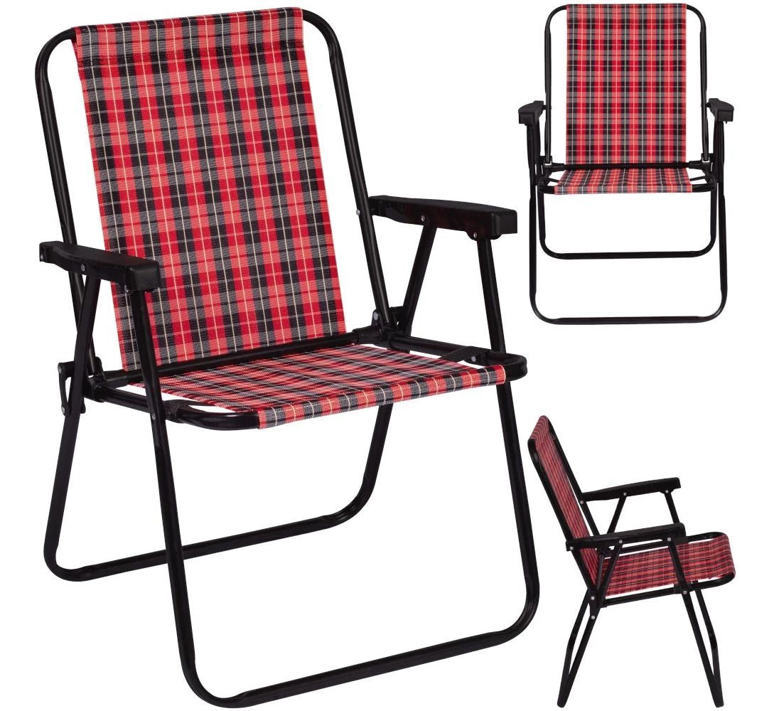 Kit Vermelho / Preto Caixa Térmica Cooler 34 L + 2 Cadeiras